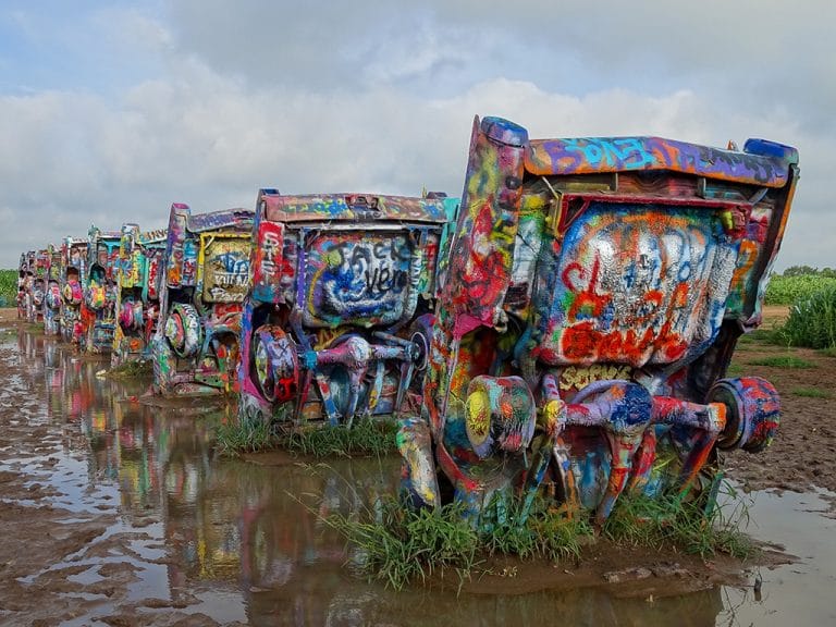Grafitti på Cadillac Ranch